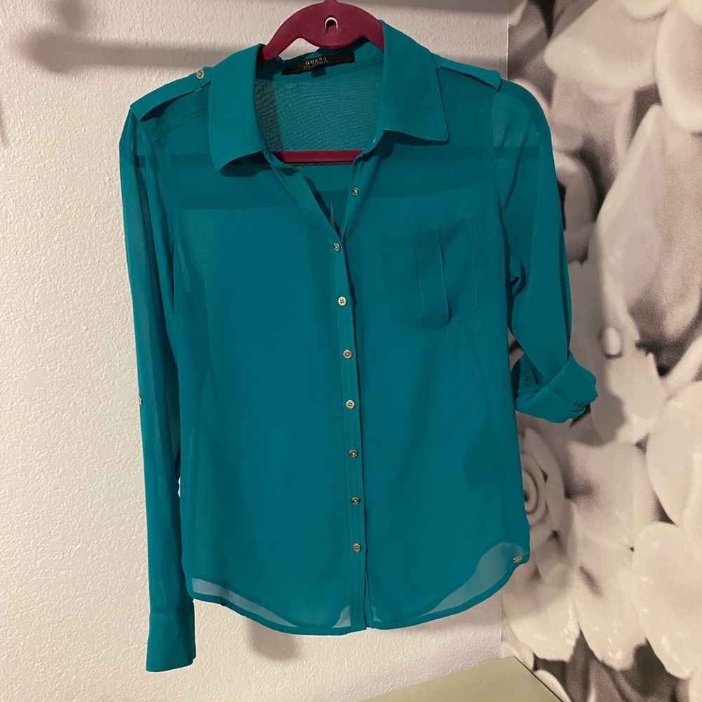 Teal Guess blouse